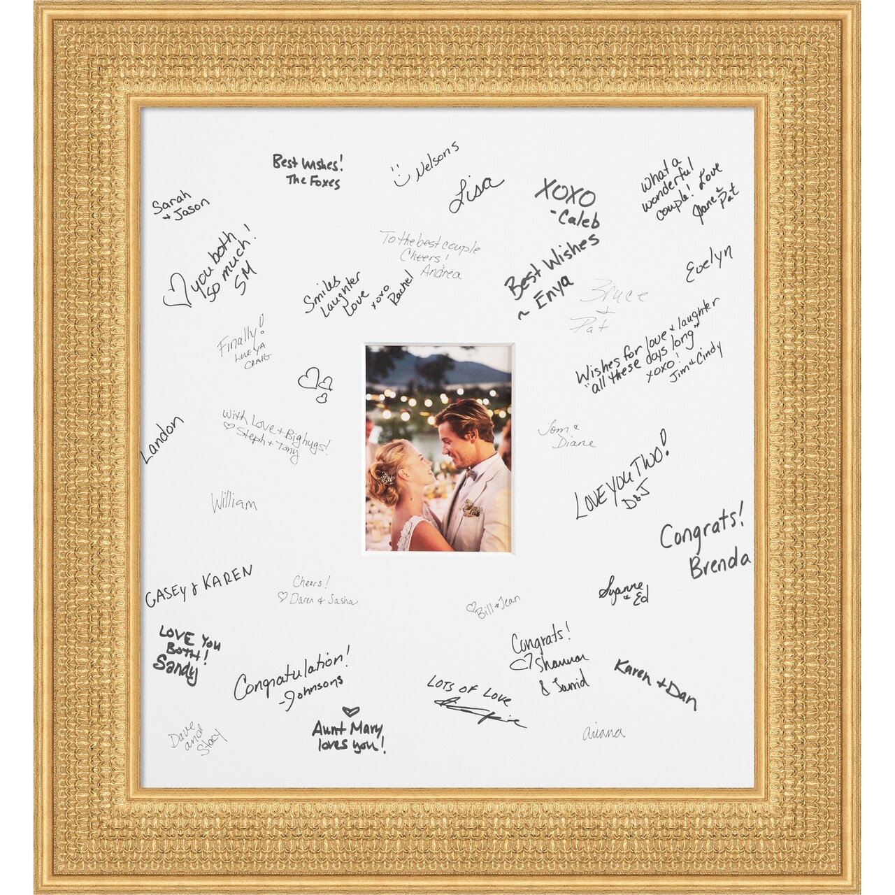 Trellis Signature Mat Picture Frame, Photo Frame Wedding Guest Book Alternative, Autograph Picture Mat for Signature Board, Wedding Celebrations Graduations Support Encouragement or Retirement